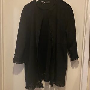 Zara Women's Black Fringe Cape